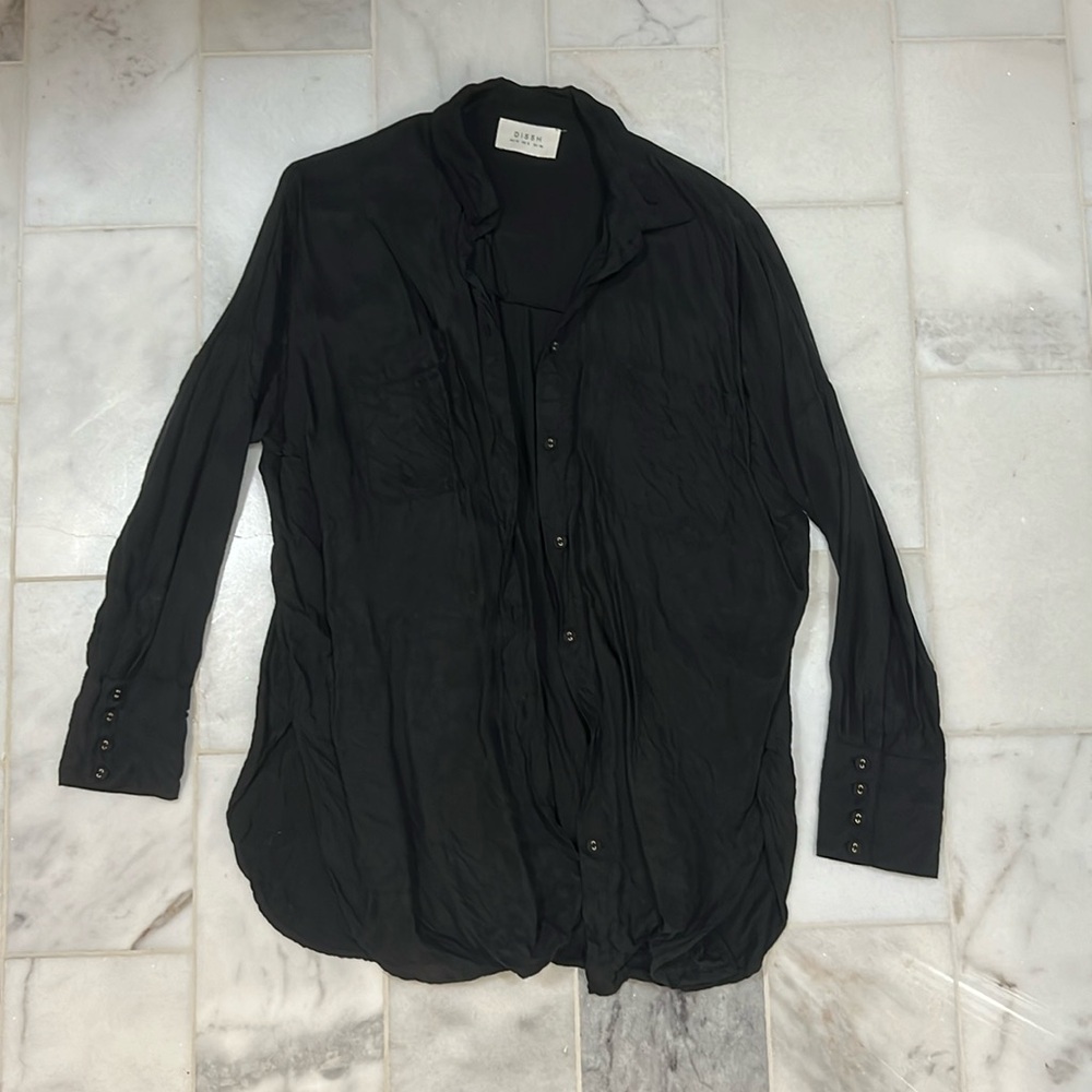 Dissh Oversized Black Button Down, Size US6/AU10